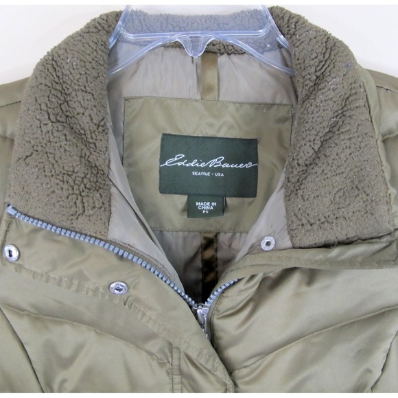 Eddie Bauer EB550 Full Zip Premium Goose Down Puffer Jacket Women's Petite Small - Picture 2 of 10